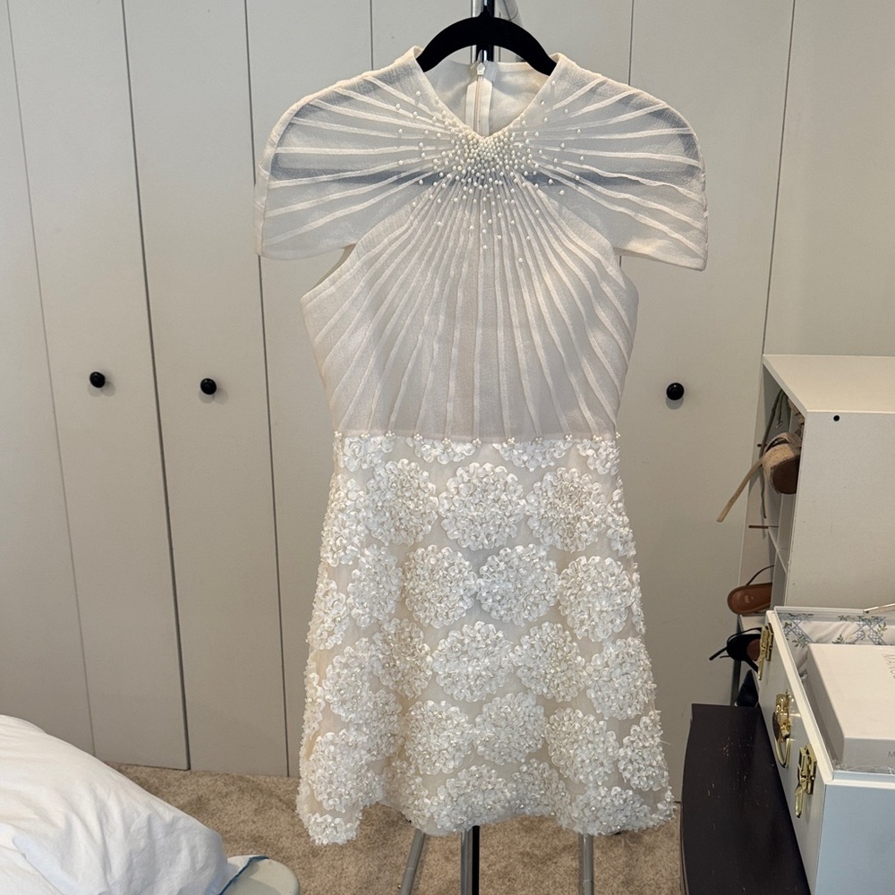 Elegant White Beaded Dress